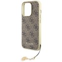 Guess GUHCP15LGF4GBR iPhone 15 Pro 6.1" brązowy/brown hardcase 4G Charms Collection
