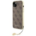 Guess GUHCP15SGF4GBR iPhone 15 6.1" brązowy/brown hardcase 4G Charms Collection