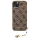 Guess GUHCP15SGF4GBR iPhone 15 6.1" brązowy/brown hardcase 4G Charms Collection