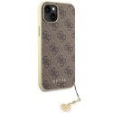 Guess GUHCP15SGF4GBR iPhone 15 6.1" brązowy/brown hardcase 4G Charms Collection