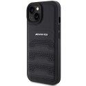 AMG AMHCP15MGSEBK iPhone 15 Plus 6,7" czarny/black hardcase Leather Debossed Lines