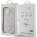 Guess GUHCP15SP4TDPP iPhone 15 6.1" różowy/pink hardcase Leather 4G Triangle Strass