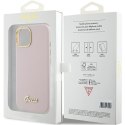 Guess GUHCP15SSMBSLP iPhone 15 6.1" różowy/pink hardcase Silicone Script Metal Logo & Frame