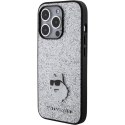 Karl Lagerfeld KLHCP15XGCNPSG iPhone 15 Pro Max 6.7" srebrny/silver hardcase Fixed Glitter Choupette Logo Metal Pin