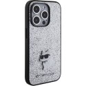 Karl Lagerfeld KLHCP15XGCNPSG iPhone 15 Pro Max 6.7" srebrny/silver hardcase Fixed Glitter Choupette Logo Metal Pin