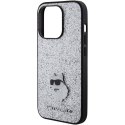 Karl Lagerfeld KLHCP15XGCNPSG iPhone 15 Pro Max 6.7" srebrny/silver hardcase Fixed Glitter Choupette Logo Metal Pin