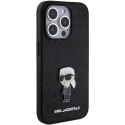 Karl Lagerfeld KLHCP15XGKNPSK iPhone 15 Pro Max 6.7" czarny/black hardcase Fixed Glitter Ikonik Logo Metal Pin