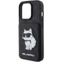 Karl Lagerfeld KLHCP15XSAKCNSCK iPhone 15 Pro Max 6.7" czarny/black hardcase Saffiano Cardslots and Stand Monogram Choupette