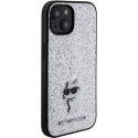 Karl Lagerfeld KLHCP15SGCNPSG iPhone 15 6.1" srebrny/silver hardcase Fixed Glitter Choupette Logo Metal Pin