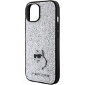 Karl Lagerfeld KLHCP15SGCNPSG iPhone 15 6.1" srebrny/silver hardcase Fixed Glitter Choupette Logo Metal Pin