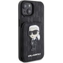 Karl Lagerfeld KLHCP15SSAKKNSCK iPhone 15 6.1" czarny/black hardcase Saffiano Cardslots and Stand Monogram Ikonik Patch