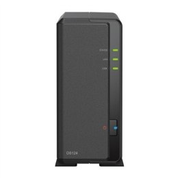 Synology | Tower NAS | DS124 | do 1 HDD/SSD | Realtek | RTD1619B | Częstotliwość procesora 1,7 GHz | 1 GB | DDR4