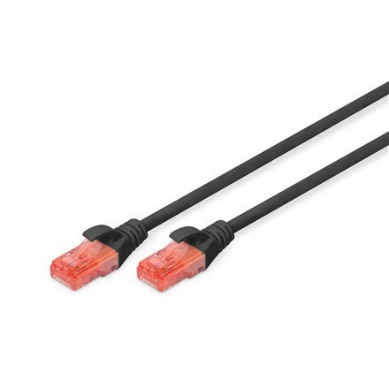 Kabel sieciowy Digitus | Kat. 6 U-UTP | PVC AWG 26/7 | 2 m | Czarny | Wtyczka modułowa RJ45 (8/8)