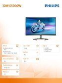 Monitor 32M1C5200W VA Curved 31.5 cala 240Hz HDMIx2 DP HAS