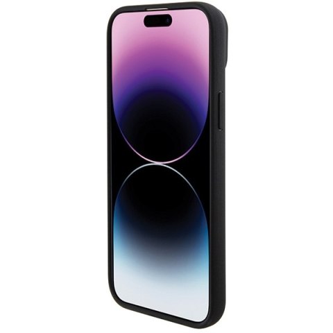 BMW BMHCP15M22PTDK iPhone 15 Plus 6.7" czarny/black Leather Stamp Tricolor