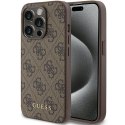 Guess GUHCP15LG4GFBR iPhone 15 Pro 6.1" brązowy/brown hard case 4G Metal Gold Logo