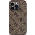 Guess GUHCP15LG4GFBR iPhone 15 Pro 6.1" brązowy/brown hard case 4G Metal Gold Logo