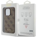 Guess GUHCP15LG4GFBR iPhone 15 Pro 6.1" brązowy/brown hard case 4G Metal Gold Logo