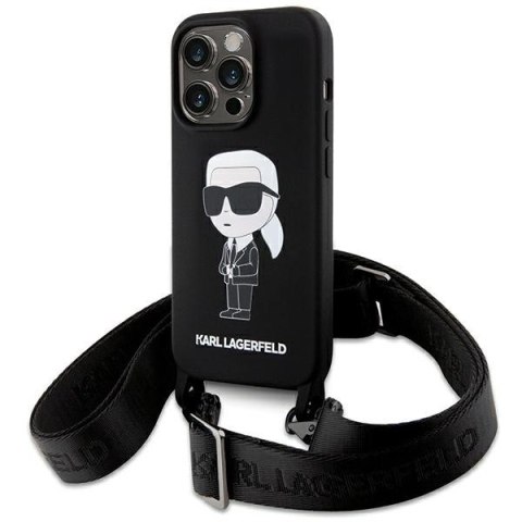 Karl Lagerfeld KLHCP15XSCBSKNK iPhone 15 Pro Max 6.7" hardcase czarny/black Crossbody Silicone Ikonik