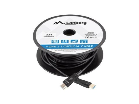 Kabel HDMI Lanberg M/M v2.1 20m 8K czarny optyczny AOC