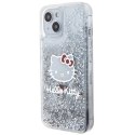Hello Kitty HKHCP14SLIKHET iPhone 14 6.1" srebrny/silver hardcase Liquid Glitter Charms Kitty Head