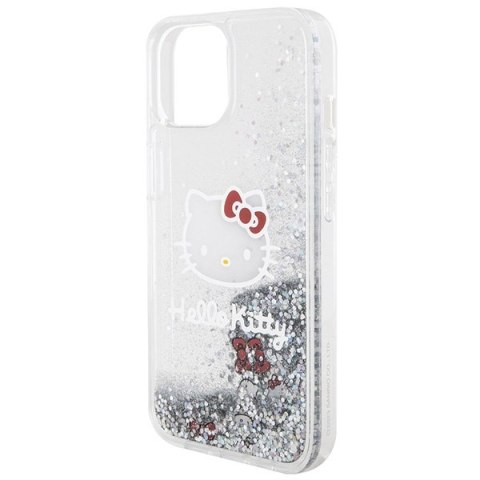 Hello Kitty HKHCP14SLIKHET iPhone 14 6.1" srebrny/silver hardcase Liquid Glitter Charms Kitty Head
