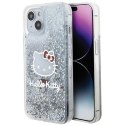 Hello Kitty HKHCP15SLIKHET iPhone 15 6.1" srebrny/silver hardcase Liquid Glitter Charms Kitty Head