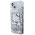 Hello Kitty HKHCP15SLIKHET iPhone 15 6.1" srebrny/silver hardcase Liquid Glitter Charms Kitty Head