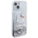 Hello Kitty HKHCP15SLIKHET iPhone 15 6.1" srebrny/silver hardcase Liquid Glitter Charms Kitty Head