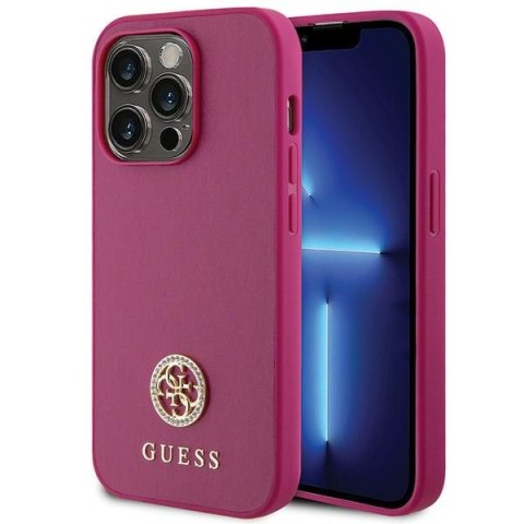 Guess GUHCP15LPS4DGPP iPhone 15 Pro 6.1" różowy/pink hardcase Strass Metal Logo