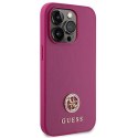Guess GUHCP15LPS4DGPP iPhone 15 Pro 6.1" różowy/pink hardcase Strass Metal Logo