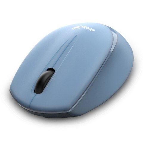 Genius Mysz NX-7009, 1200DPI, 2.4 [GHz], optyczna, 3kl., bezprzewodowa, niebieska, 1 szt AA, Blue-Eye sensor, symetryczna
