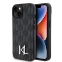 Karl Lagerfeld KLHCP15SPKLPKLK iPhone 15 6.1" czarny/black hardcase Leather Monogram Hot Stamp Metal Logo