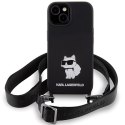 Karl Lagerfeld KLHCP15SSCBSCNK iPhone 15 6.1" hardcase czarny/black Crossbody Silicone Choupette