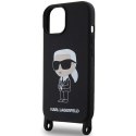 Karl Lagerfeld KLHCP15SSCBSKNK iPhone 15 6.1" hardcase czarny/black Crossbody Silicone Ikonik