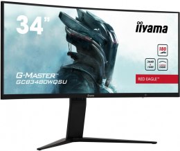 Monitor 34 cale GCB3480WQSU-B1 VA,UWQHD,180HZ,0.4ms,1500R(Curved), 2xHDMI,2xDP,2xUSB 3.2,2x3W,HDR400,HAS(110mm),VESA(100x100mm