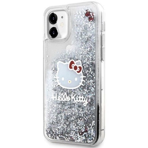 Hello Kitty HKHCN61LIKHET iPhone 11 / Xr 6.1" srebrny/silver hardcase Liquid Glitter Charms Kitty Head