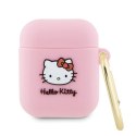 Hello Kitty HKA23DKHSP Airpods 1/2 cover różowy/pink Silicone 3D Kitty Head