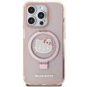 Hello Kitty HKHMP15LHRSGEP iPhone 15 Pro 6.1" różowy/pink hardcase Ring Stand Glitter Electrop Logo MagSafe