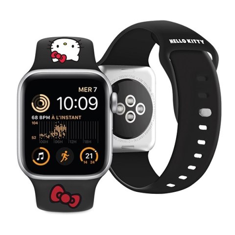 Hello Kitty Pasek HKAWMSCHBLK Apple Watch 38/40/41mm czarny/black strap Silicone Kitty Head