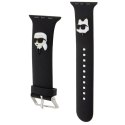 Karl Lagerfeld Pasek KLAWLSLKCNK Apple Watch 42/44/45/49mm czarny/black strap 3D Rubber Karl&Choupette Heads