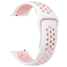 Beline pasek Watch 22mm Sport Silicone biało-różowy white/pink box