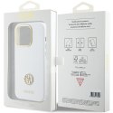 Guess GUHCP15XM4DGPH iPhone 15 Pro Max 6.7" biały/white hardcase Silicone Logo Strass 4G
