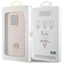 Guess GUHCP15LM4DGPP iPhone 15 Pro 6.1" jasnoróżowy/pink hardcase Silicone Logo Strass 4G