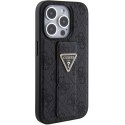 Guess GUHCP15LPGS4TDK iPhone 15 Pro 6.1" czarny/black hardcase Grip Stand 4G Triangle Strass