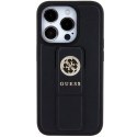 Guess GUHCP15LPGSSADK iPhone 15 Pro 6.1" czarny/black hardcase Grip Stand 4G Saffiano Strass