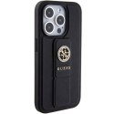 Guess GUHCP15LPGSSADK iPhone 15 Pro 6.1" czarny/black hardcase Grip Stand 4G Saffiano Strass