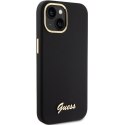 Guess GUHCP15SSMBSLK iPhone 15 6.1" czarny/black hardcase Silicone Script Metal Logo & Frame