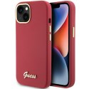 Guess GUHCP15SSMBSLM iPhone 15 6.1" magenta hardcase Silicone Script Metal Logo & Frame