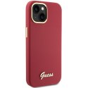 Guess GUHCP15SSMBSLM iPhone 15 6.1" magenta hardcase Silicone Script Metal Logo & Frame